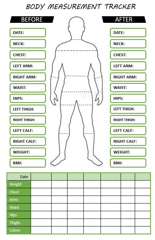 Body Size Chart Template 